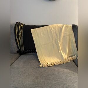 NWT Eileen Fisher Black and Gold Scarf/Wrap Bundle